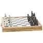 Maple and Jade 5" x 15" Chess Game Set in Black, Silver and Brown, , large