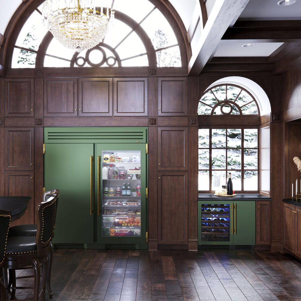 True Residential 5.28 Cu. Ft. Dual Zone Undercounter Wine Cabinet with Left Hinge and Glass Door in Panel Ready, , large