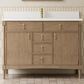 James Martin Kinnsden 48" Single Bathroom Vanity in Weathered Oak with Single Hole 3 cm White Zeus Silestone Top and Rectangular Sink, , large