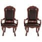 HOMLUX Dresden Arm Chair with Leatherette Upholstery in Cherry Oak (Set of 2), , large