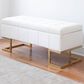 Lumisource Midas Storage Bench with White Velvet Cushion in Gold, , large