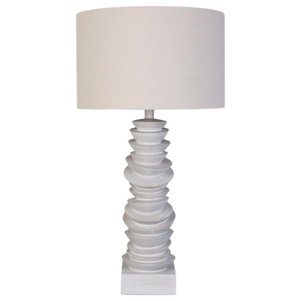 Classy Art Wholesalers Sculpted Drift Table Lamp in Distressed White, , large
