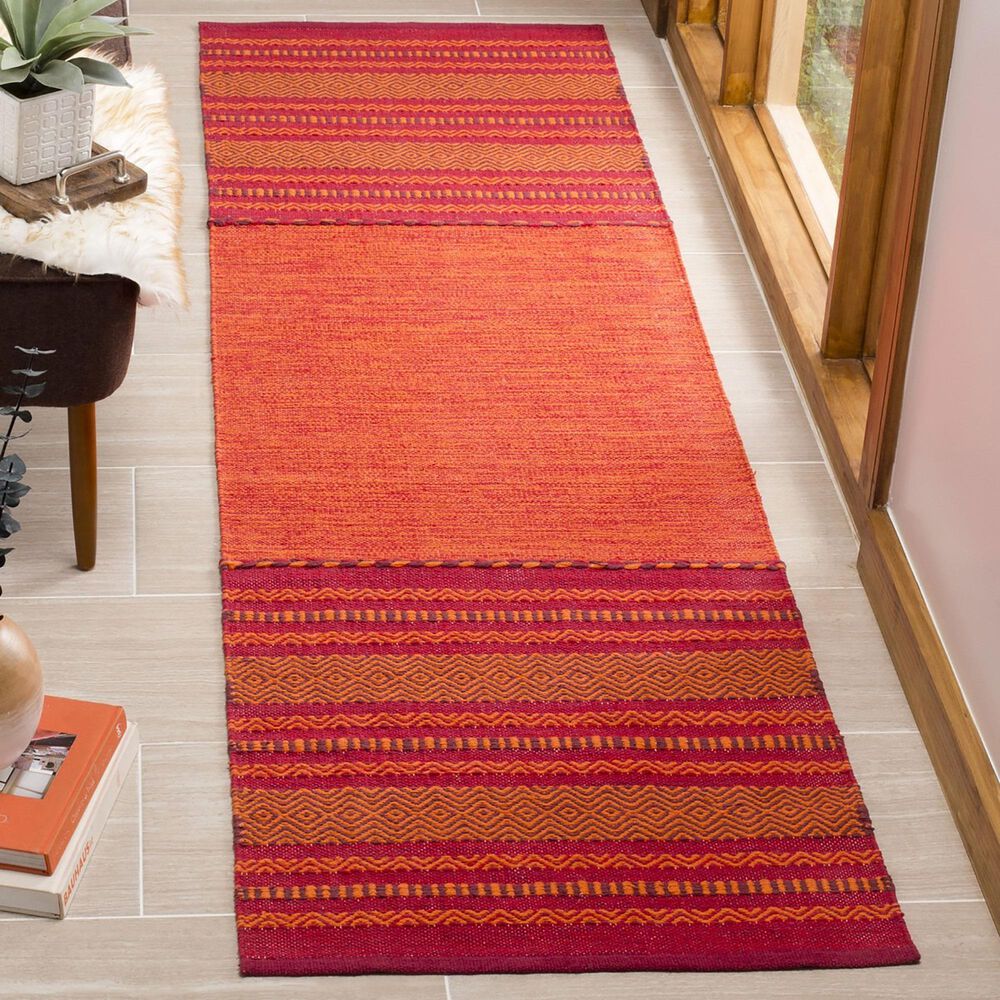 Safavieh Montauk MTK215A 2&#39;6&quot; x 6&#39; Orange and Red Runner, , large