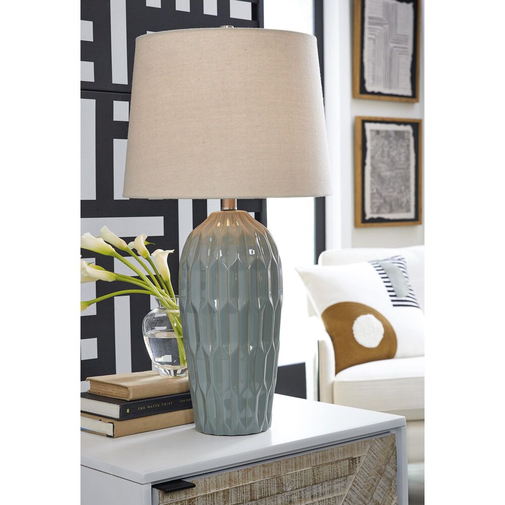 Ashley Hadbury Table Lamp in Pale Blue and Teal &#40;Set of 2&#41;, , large