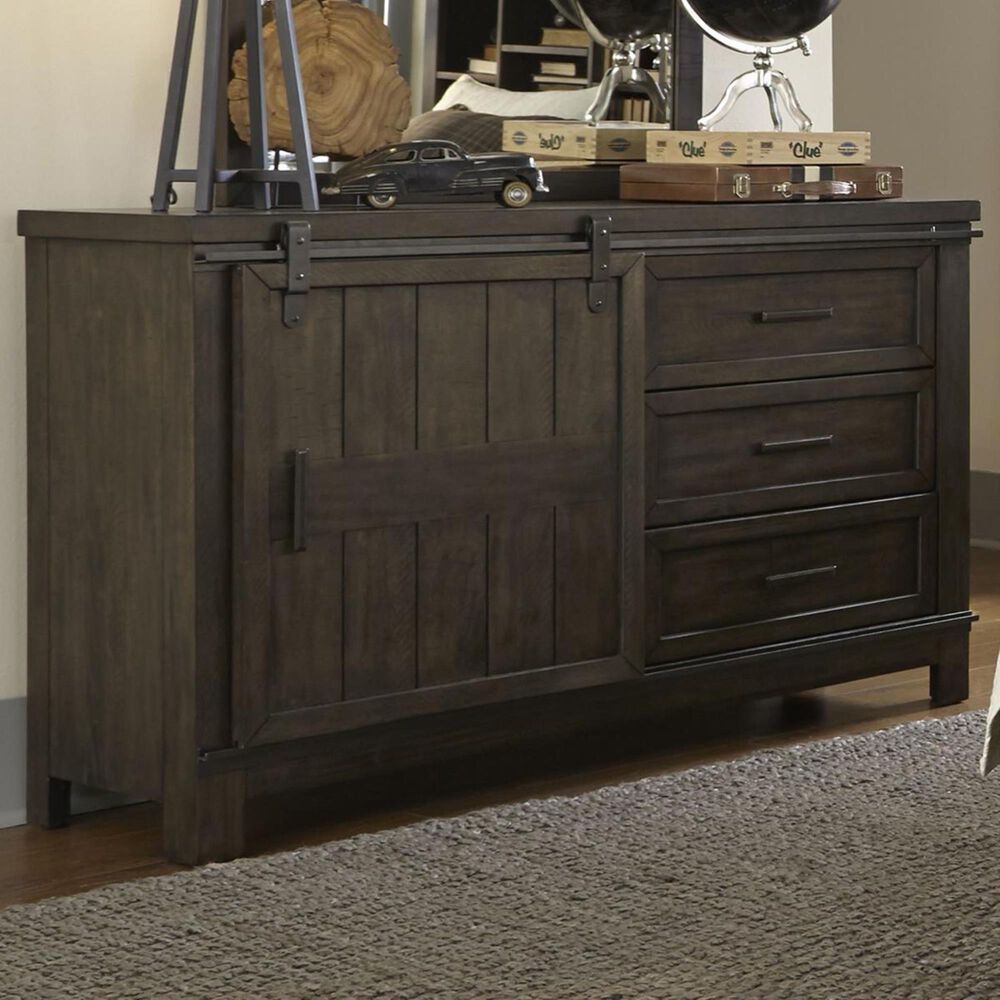 Belle Furnishings Thornwood Hills 1 Door Dresser in Rock Beaten Gray, , large