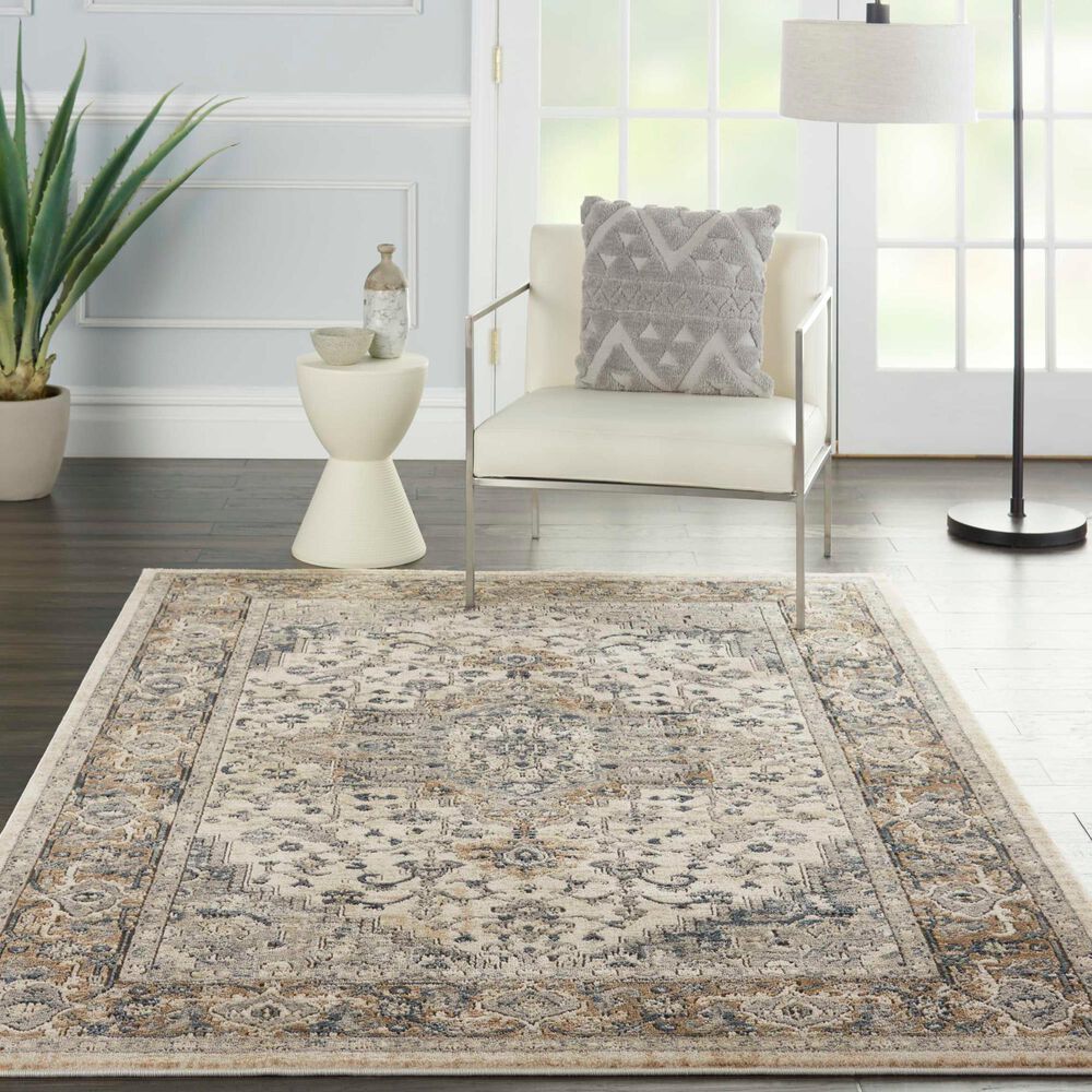 Nourison Quarry 3&#39; x 5&#39; Ivory and Grey Area Rug, , large