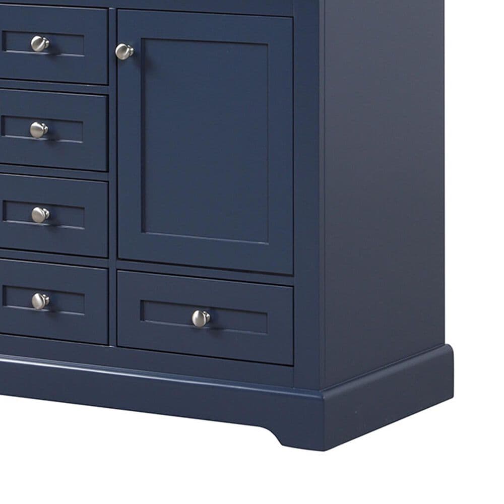 Lexora Home Dukes 48&quot; Double Bathroom Vanity in Navy Blue with 2 cm White Carrara Marble Top and Rectangular Sinks, , large