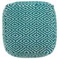37B Brynnsen Pouf in Teal and Ivory, , large