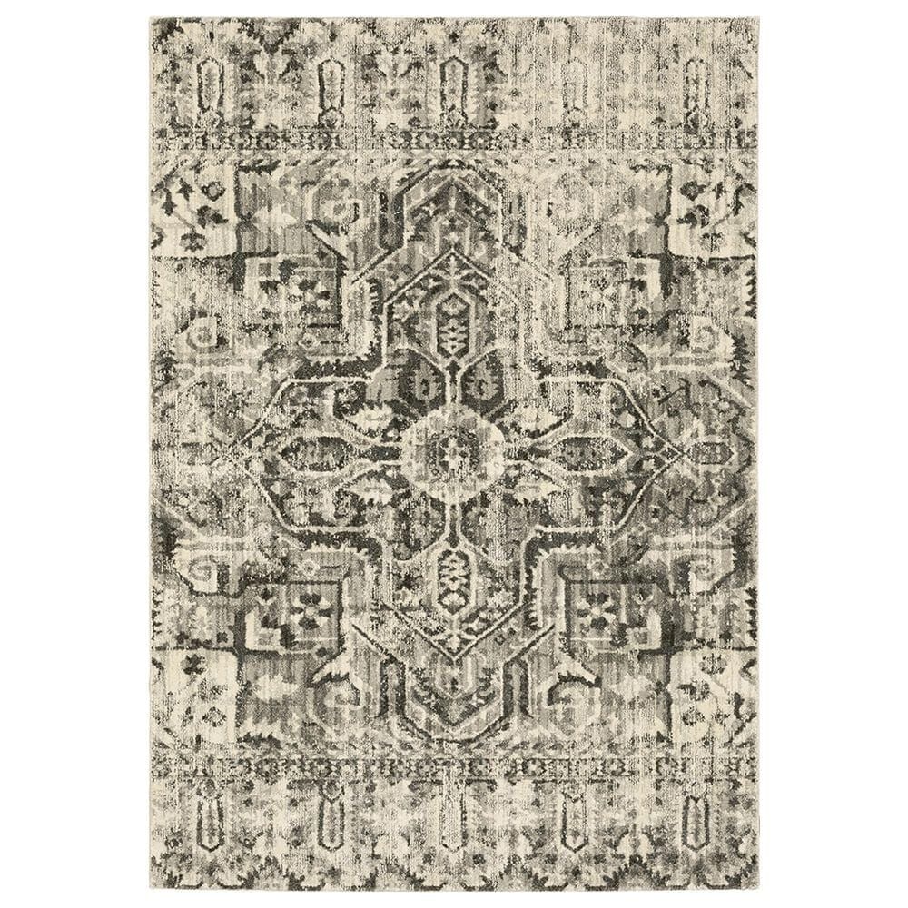 Oriental Weavers Florence Calhoun 4333W 9"10" x 12"10" Charcoal Area Rug, , large