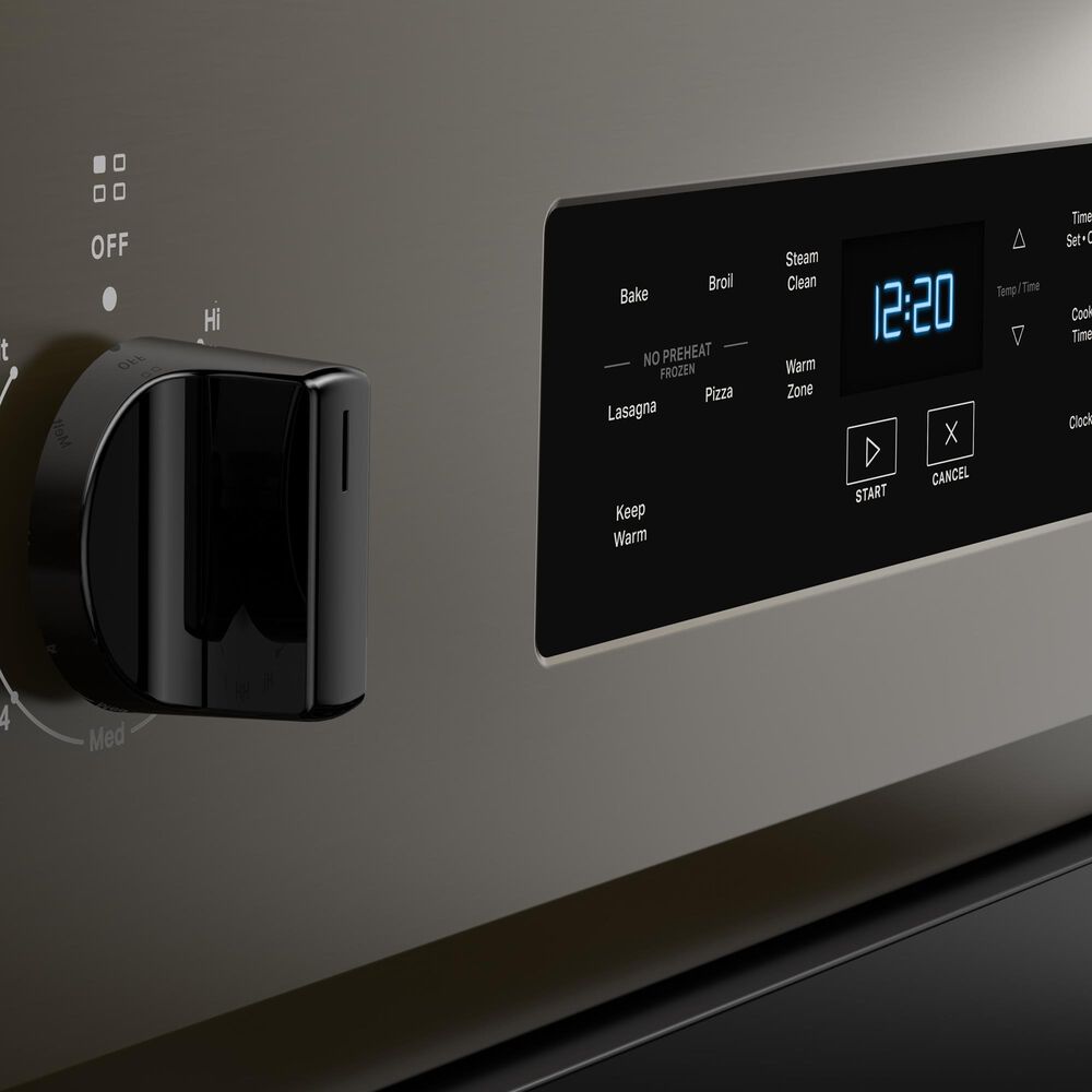 Whirlpool 5.3 Cu. Ft. Electric Range with Steam Clean in Black Stainless Steel, , large