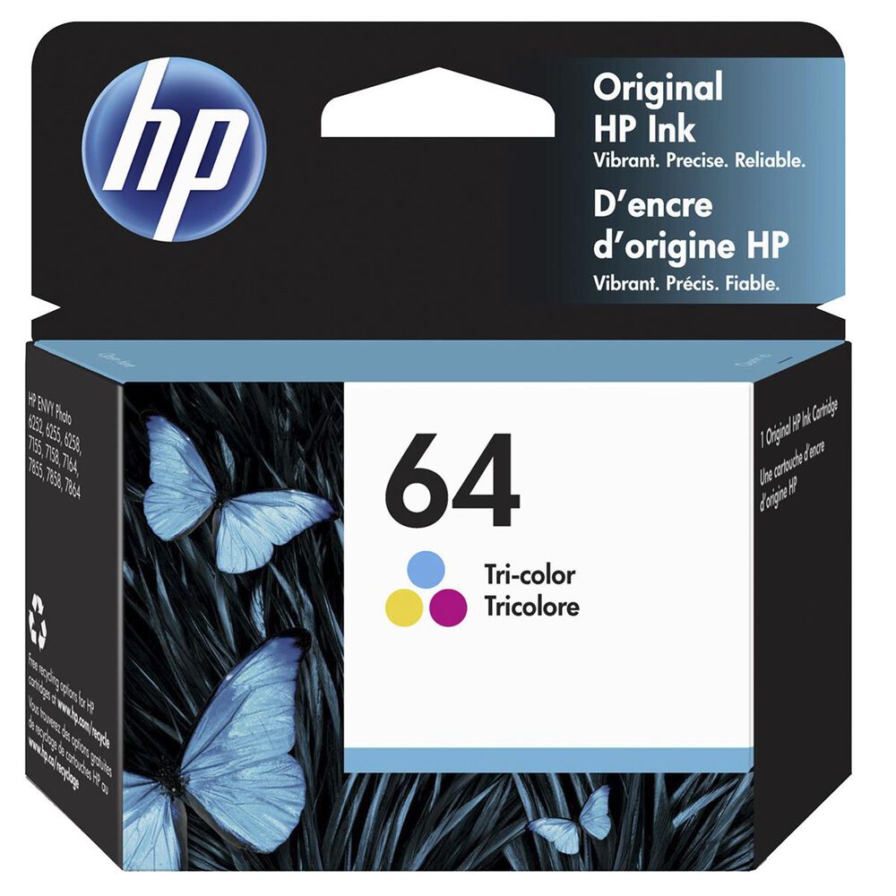 HP 64 Tri-Color Ink Cartridge, , large