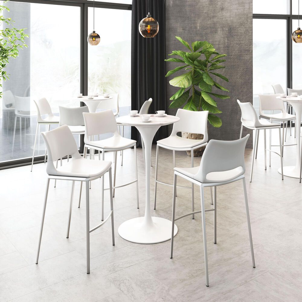 Zuo Modern Ace Bar Stool in White &#40;Set of 2&#41;, , large