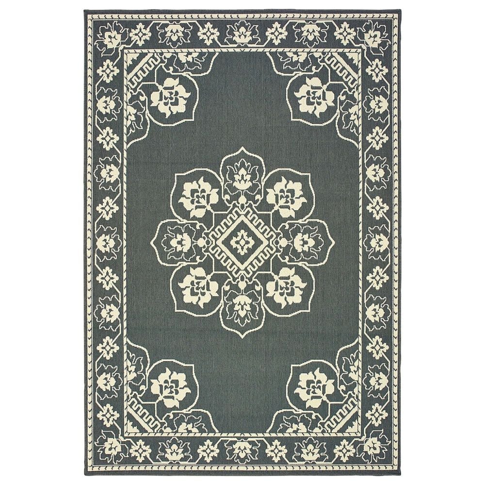 Oriental Weavers Marina 7764E 7"10" x 10"10" Grey and Ivory Area Rug, , large