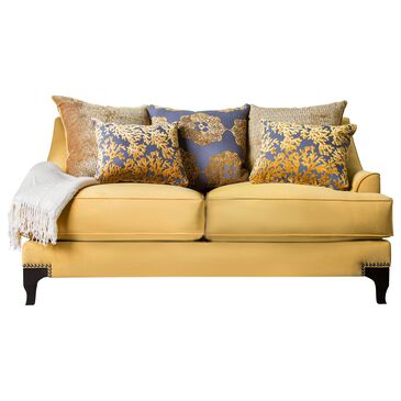 Furniture of America Atene 71" Loveseat in Gold Velvet, , large