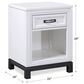 Riva Ridge Hyde Park 1-Drawer Nightstand in White and Black, , large