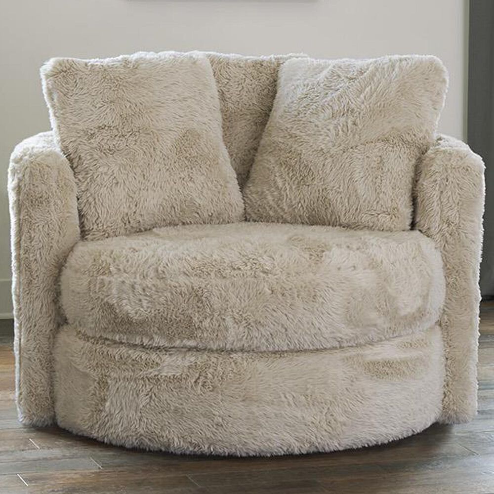 Albany Furniture Swivel Pod Chair in Yakety Yak Sand NFM