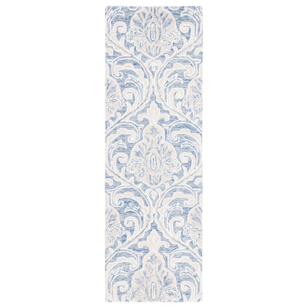 Safavieh Micro-Loop MLP532M 2"3" x 11" Blue and Ivory Runner, , large