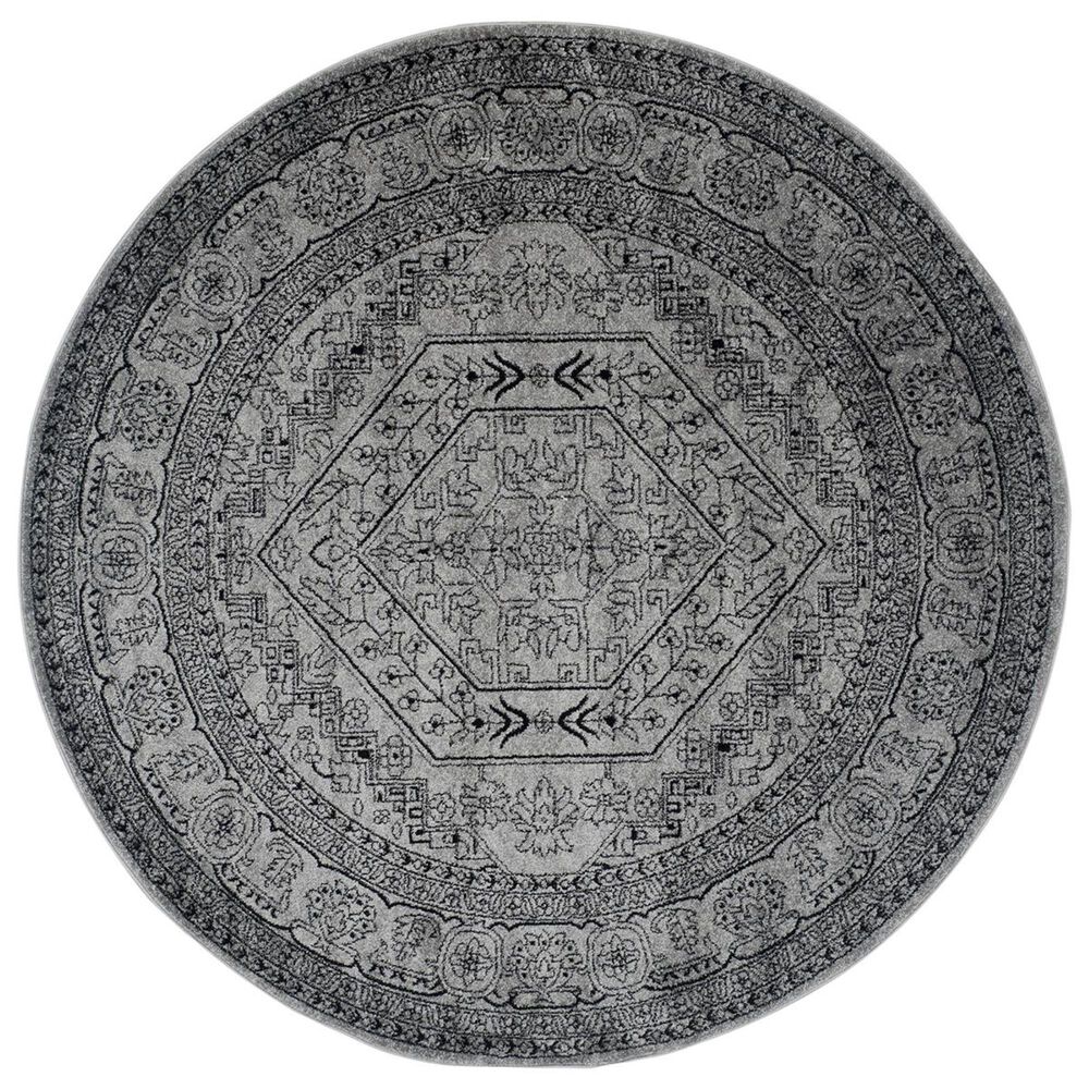 Safavieh Adirondack ADR108A-10R 10&#39; x 10&#39;  Silver/Black Round Rug, , large