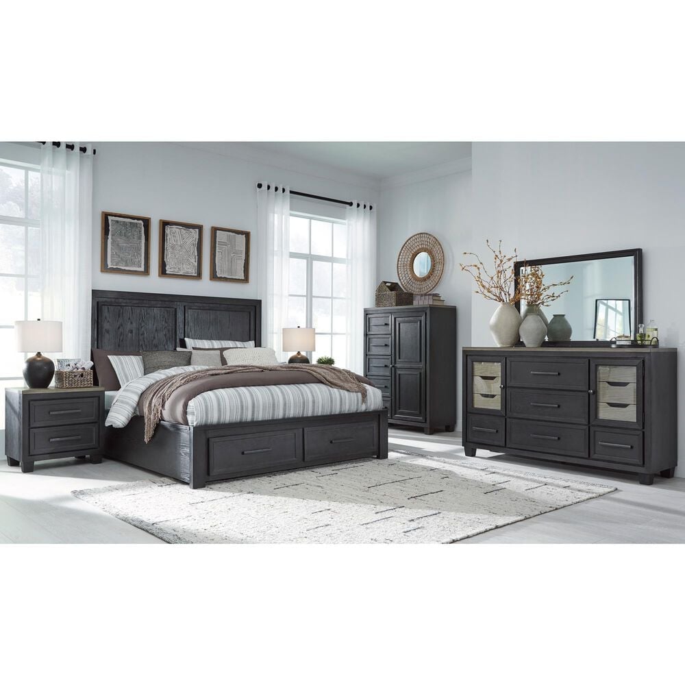 Millenium Foyland 5-Piece King Bedroom Set in Black and Brown, , large