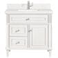 James Martin Vanities Lorelai 36" Single Vanity in Bright White with Single Hole 3 cm White Zeus Quartz Top & Backsplash, , large