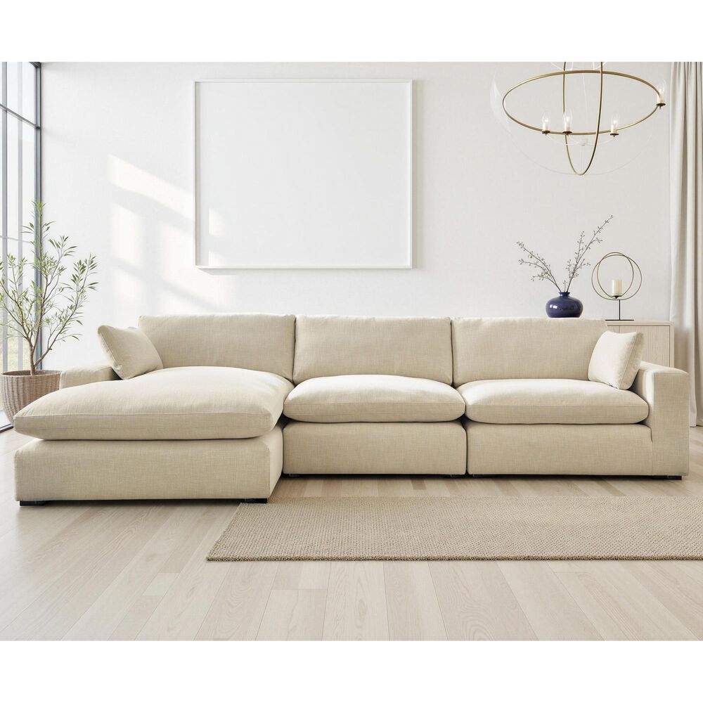 Ashley Elyza 3-Piece Left Facing Sectional with Chaise in Linen, , large