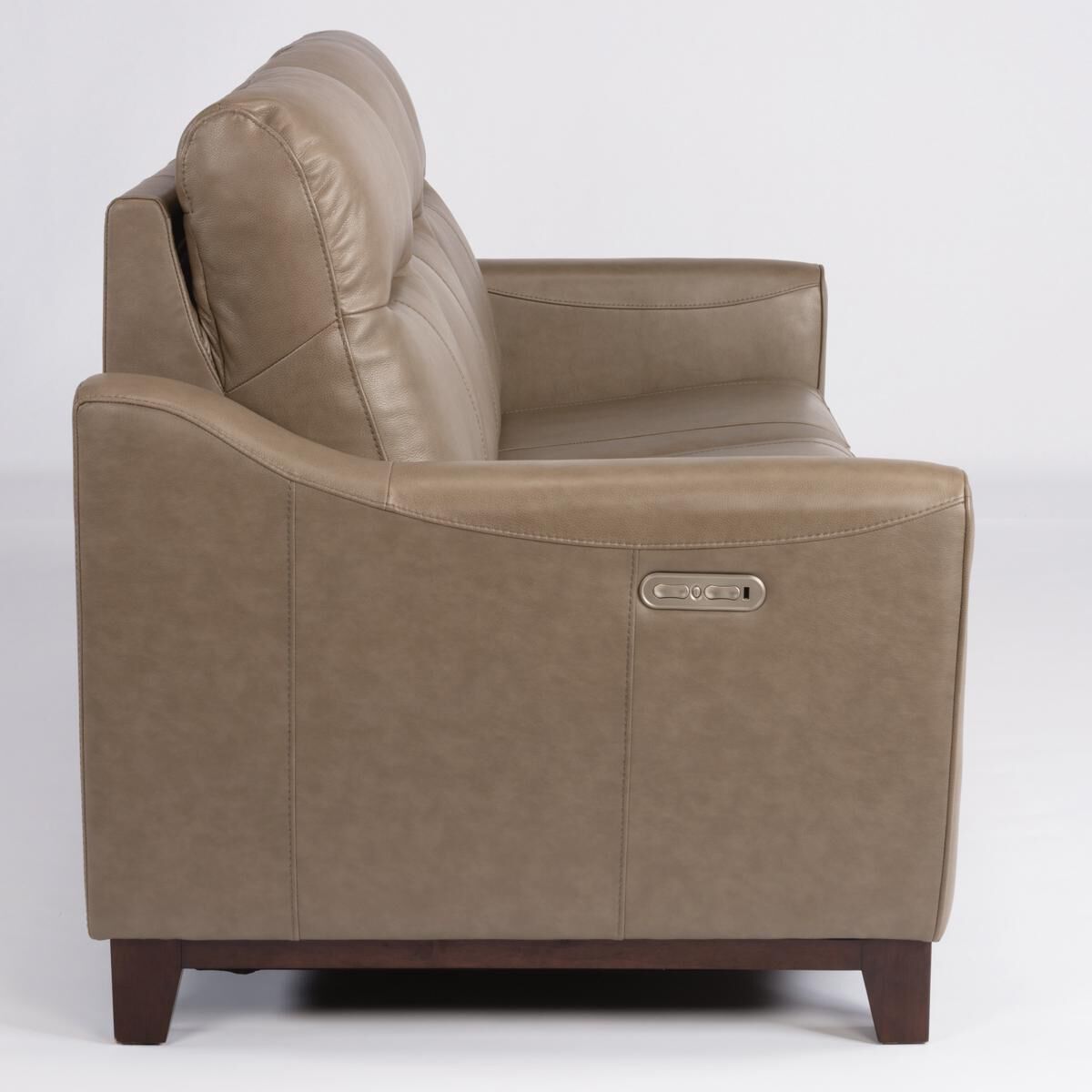 Flexsteel Forte Leather Power Reclining Sofa with Power Headrests