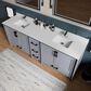 Lexora Home Ziva 84" Double Bathroom Vanity in Dark Grey with 2 cm White Cultured Marble Top and Rectangular Sinks, , large