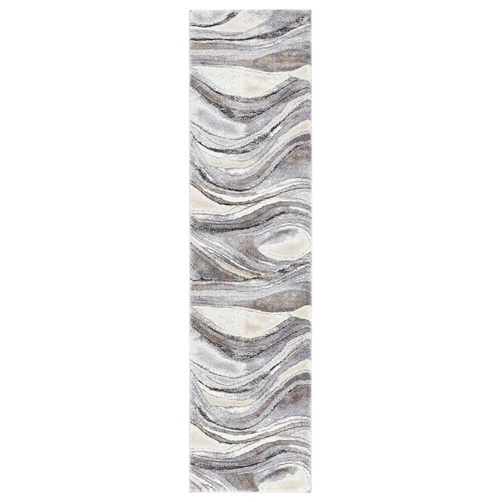 Safavieh Cyrus Shag CYR118G 2"2" x 9" Grey and Beige Runner, , large