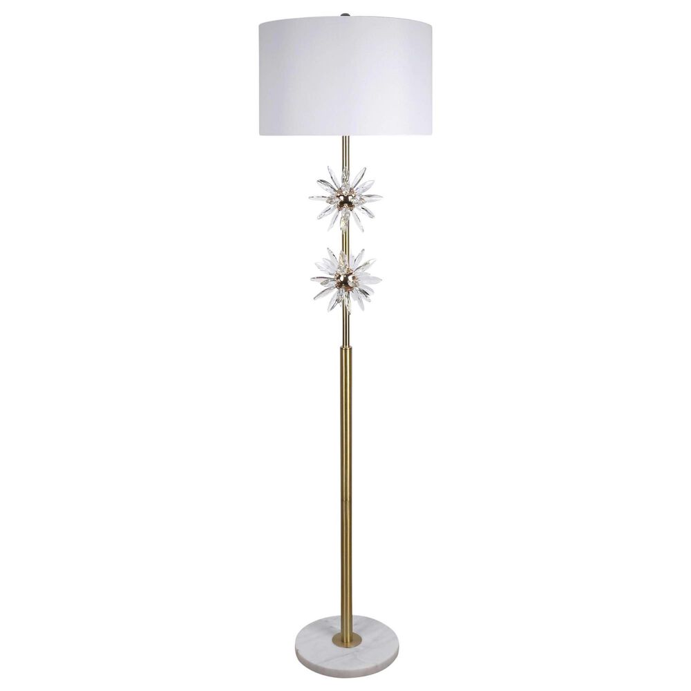 Classy Art Wholesalers Crystal Bloom I Floor Lamp in Soft Gold and White, , large