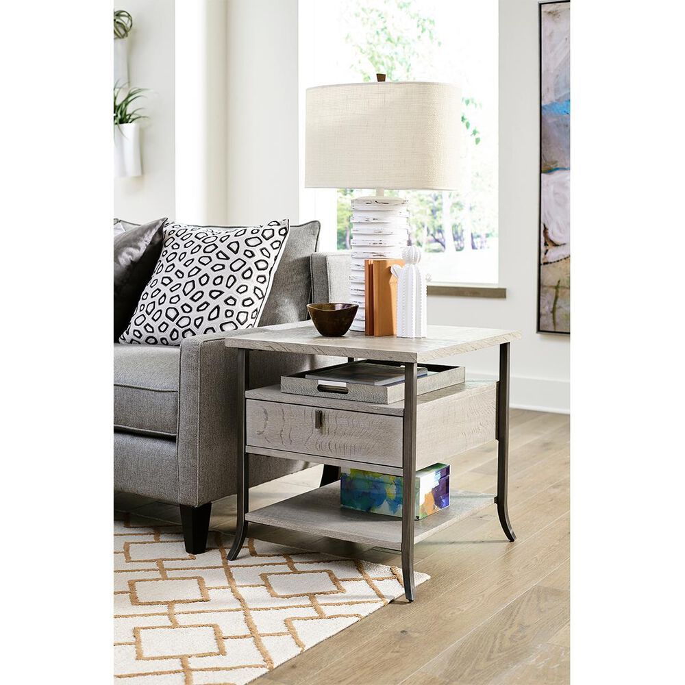 American Drew Creston Rectangular End Table with Drawer in Natural Gray, , large