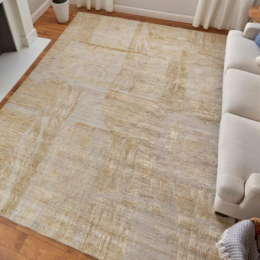 Feizy Eastfield 69FTF 3&#39; x 5&#39; Gold and Ivory Area Rug, , large