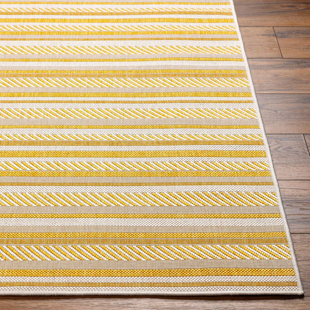 Surya Eagean EAG-2424 Mustard and Ivory 2&#39; x 2&#39;11&quot; Indoor/Outdoor Area Rug, , large