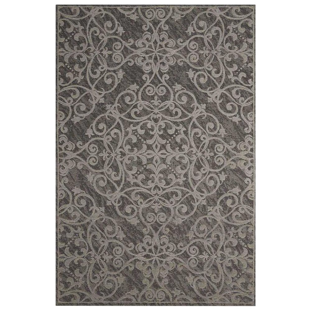 Nourison Damask DAS01 8" x 10" Grey Area Rug, , large
