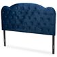 Baxton Studio Clovis Queen Upholstered Panel Headboard in Navy Blue, , large