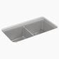 Kohler Cairn 33.5" Double Bowl Sink in Matte Grey, , large