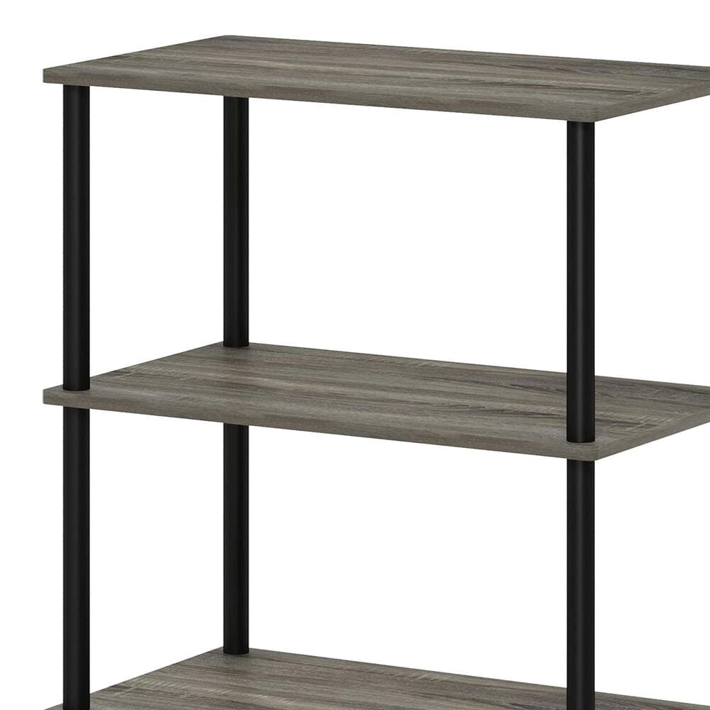 HOMLUX Turn-N-Tube 4-Tier Kitchen Storage Cart in French Oak Grey and Black, , large