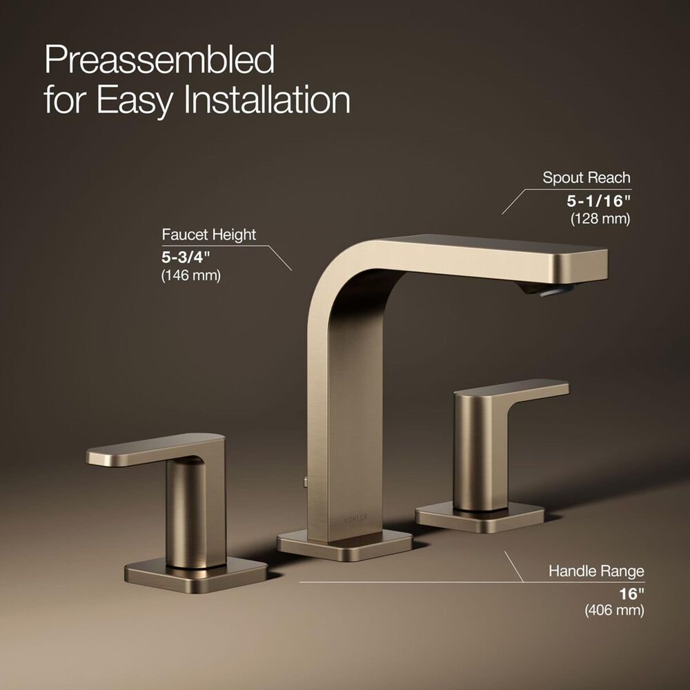 Kohler Parallel Widespread Bathroom Sink Faucet in Vibrant Brushed Bronze, , large