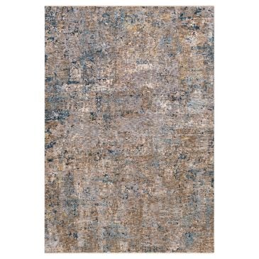 Surya Mirabel MBE-2303 6"7" Round Navy, Denim, Cream, Brown, Saffron, Taupe and Gray Area Rug, , large