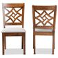 Baxton Studio Nicolette Side Chair with Grey Cushion in Walnut Brown (Set of 2), , large