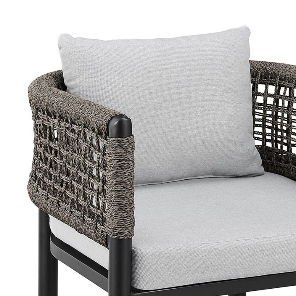 Blue River Alegria Outdoor Dining Chair with Light Grey Cushion in Black (Set of 2), , large