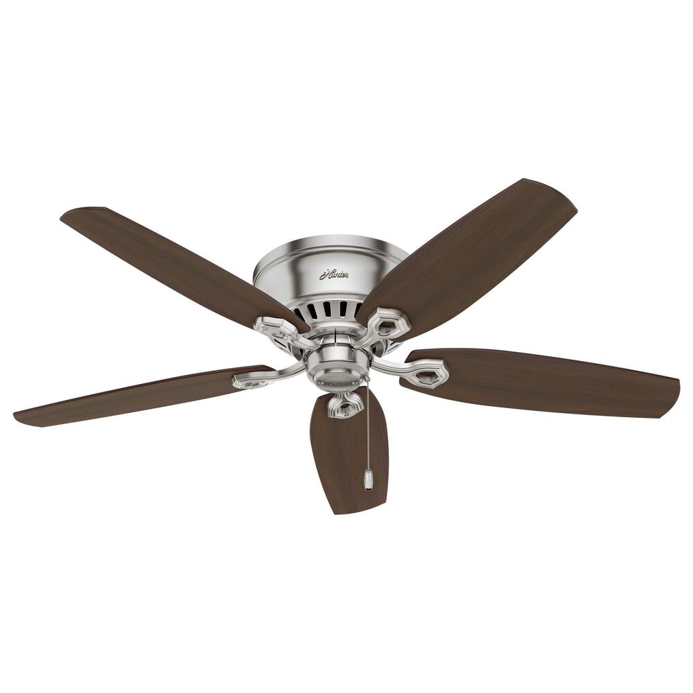 Hunter Builder 52" Low Profile Ceiling Fan with 3 Lights in Brushed Nickel, , large