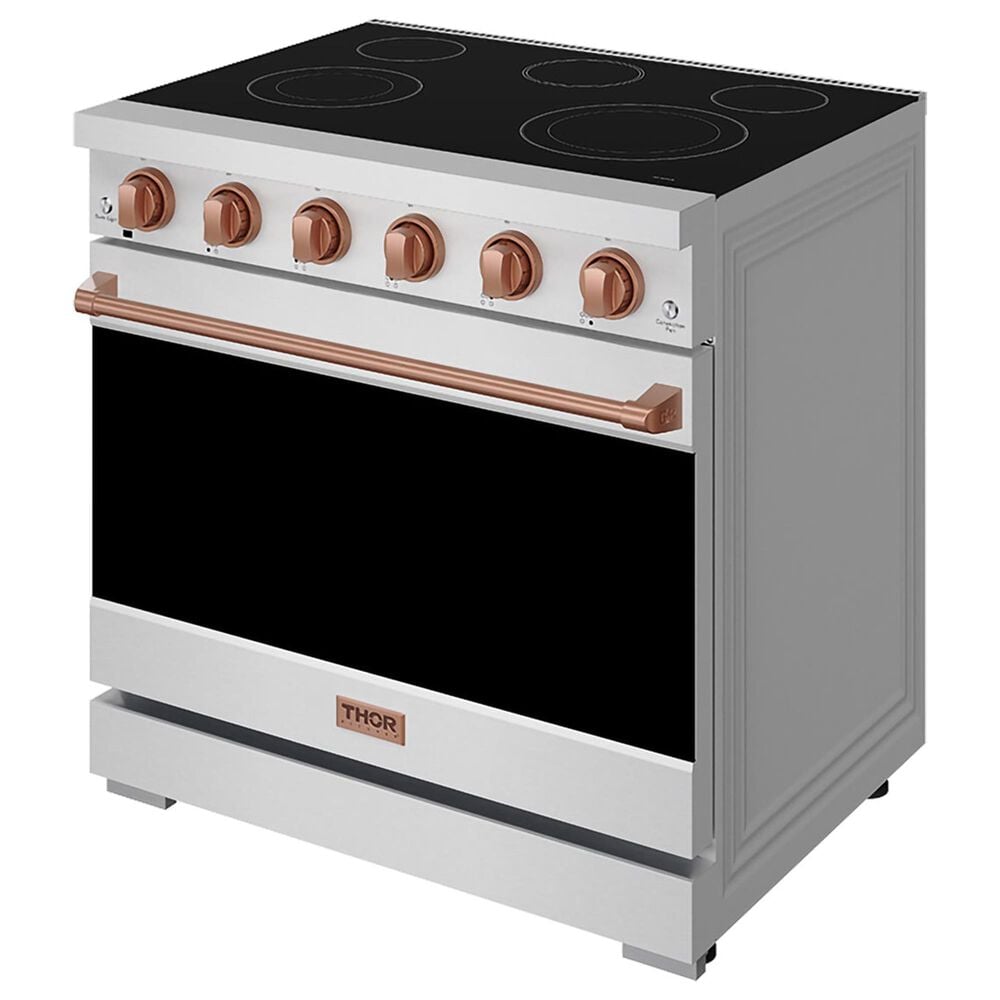 Thor Kitchen Gordon Ramsay 6 Cu. Ft. Professional Freestanding Electric Range with Rose Gold Handle Kit in Stainless Steel, , large