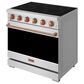 Thor Kitchen Gordon Ramsay 6 Cu. Ft. Professional Freestanding Electric Range with Rose Gold Handle Kit in Stainless Steel, , large