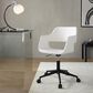 Lumisource Margarite Task Chair with White Faux Leather Cushion in Black, , large