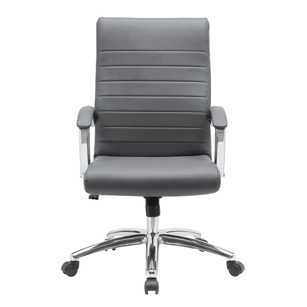 Global Seating Bonded Leather Executive Chair in Gray, , large