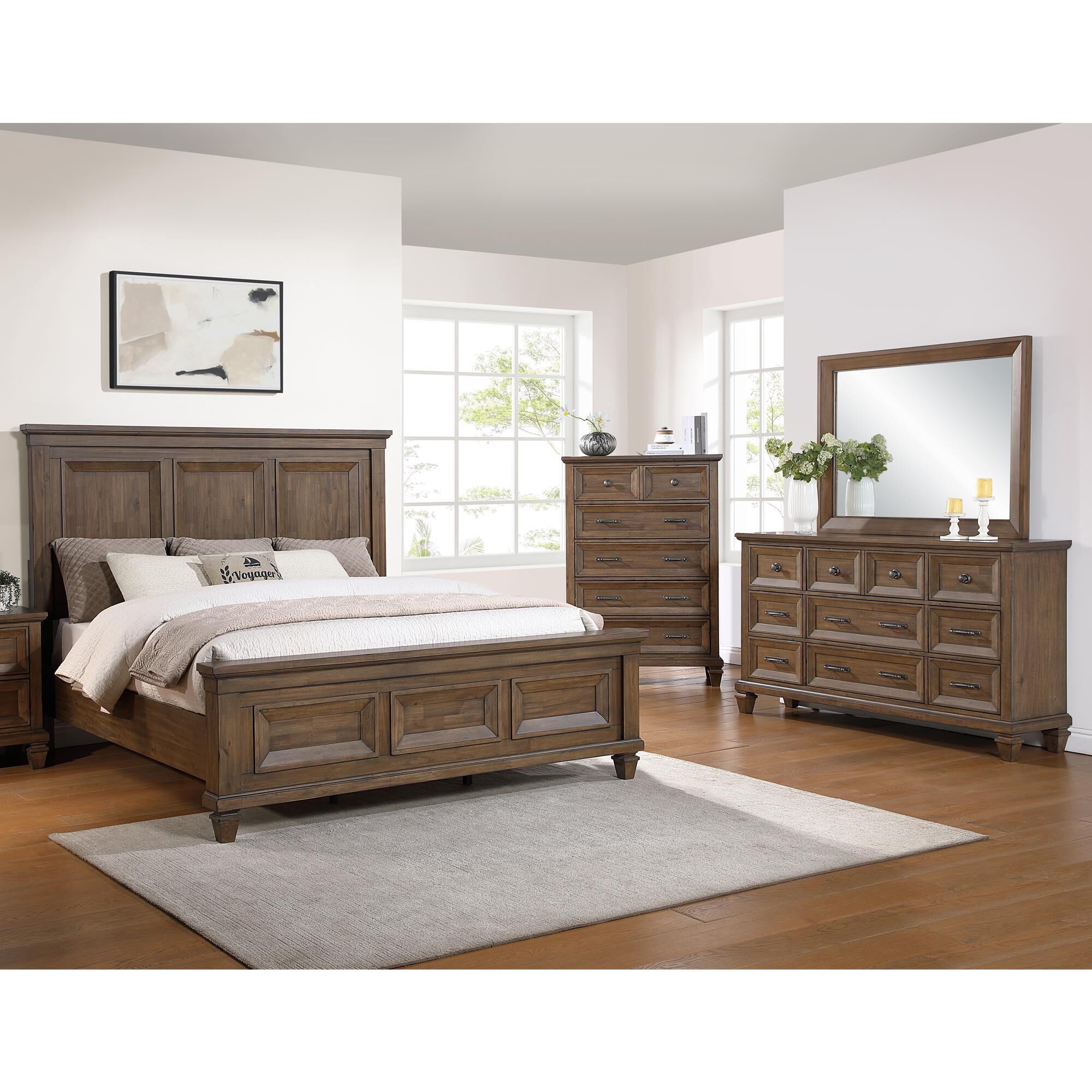 New Heritage Mariana 3-Piece King Panel Bedroom Set in Vintage Mocha