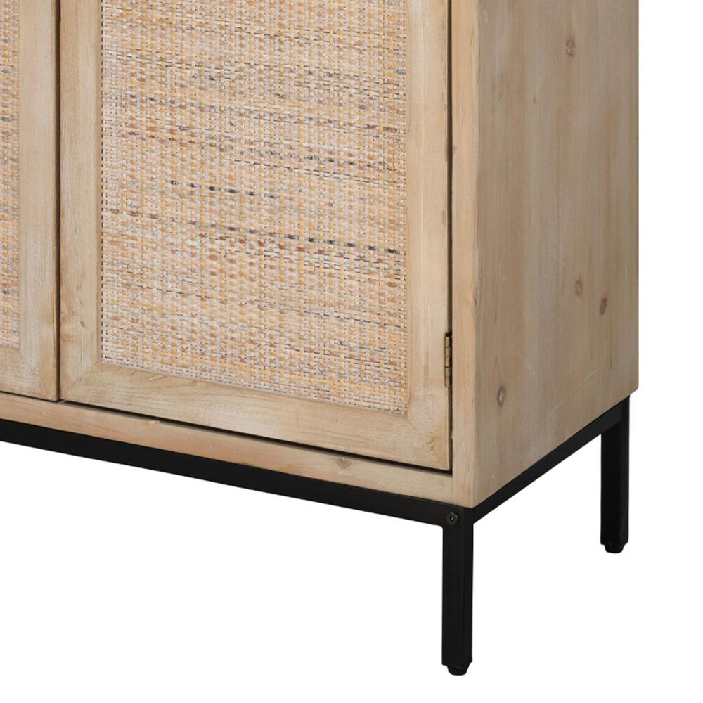 Splendor Living Milford 2-Door Accent Cabinet in Natural Wash and Black, , large