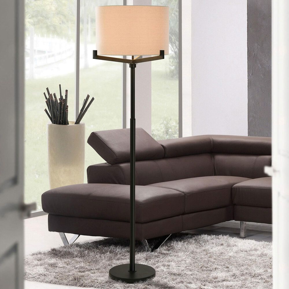 Flair Industries Floor Lamp with Multi Arm Supported Shade in Brushed Black, , large