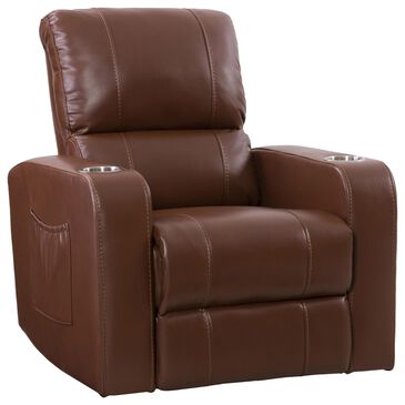 CorLiving Tucson Home Theater Power Recliner with Cup Holders in Brown, , large