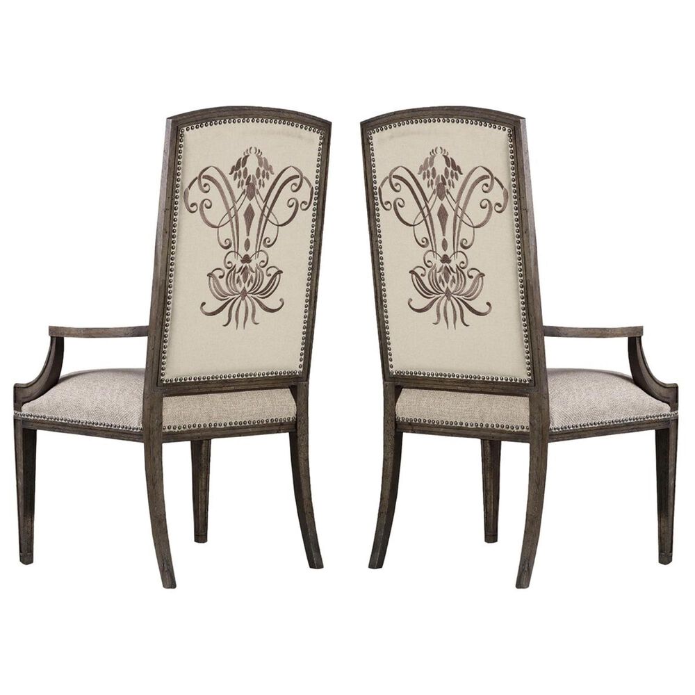 Hooker Furniture Rhapsody Insignia Arm Chair in Rustic Walnut &#40;Set of 2&#41;, , large